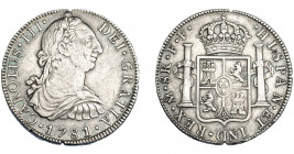 CARLOS III. 8 reales. 1781. México. FF. VI-944. Dos muescas en el canto y pequeñas marcas. MBC/MBC+.