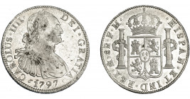 CARLOS IV. 8 reales. 1797. México. FM. VI-793. Leve plata agria. B.O. MBC+/EBC-.