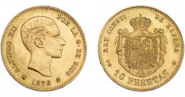 FRANCISCO FRANCO. 10 pesetas. 1878 *19-62. Madrid. DEM. Reacuñación oficial. VII-410. SC.