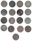 MONEDAS EXTRANJERAS. BRASIL. Lote de 17 monedas de 200 reis, fechados entre 1854 a 1869, con 2 piezas de 1867. MBC+/EBC.