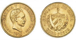 MONEDAS EXTRANJERAS. CUBA. 10 pesos. 1916. KM-20. EBC.