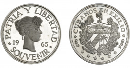 MONEDAS EXTRANJERAS. CUBA. Souvenir. 1965. Cubanos en el exilio. Unusual World Coins. XM-6. Prueba.