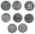 MONEDAS EXTRANJERAS. REPÚBLICA DOMINICANA. Lote de 8 monedas: 1 peso de 1955,1972,1939,1969,1974 y 1963; y 10 pesos de 1975 (2).