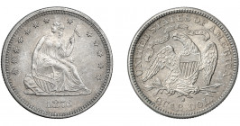 MONEDAS EXTRANJERAS. ESTADOS UNIDOS DE AMÉRICA. 25 centavos. 1876 S. NGC-MS 62.