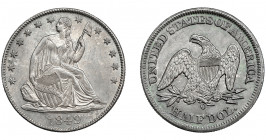 MONEDAS EXTRANJERAS. ESTADOS UNIDOS DE AMÉRICA. 1/2 dólar. 1849 O. NGC-MS 63.