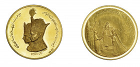 MONEDAS EXTRANJERAS. IRÁN. Medalla. 1347 H. Boda real. AU 25,02 g. SC.