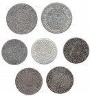 MONEDAS EXTRANJERAS. MARRUECOS. Lote de 7 monedas: 10 dirhams (2: 1902 y 1911) y 5 dirhams (5: 1892, 1900, 1904, 1911, 1913). MBC-/EBC.