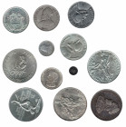 MONEDAS EXTRANJERAS. PANAMÁ. Lote de 12 monedas: 5 balboas (2: 1975 y 1972), 1 balboa (2: 1947 y 1953), 50 centésimos 1904, 1/2 balboa (3: 1930, 1961 ...
