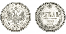 MONEDAS EXTRANJERAS. RUSIA. Alejandro II. Rublo de 1878 de San Petersburgo. KM-25. MBC+/MBC.