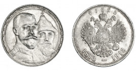 MONEDAS EXTRANJERAS. RUSIA. Nicolás II. Rublo de 1913, celebrando el 300 aniversario de la dinastía Romanov. Y-70. EBC-/EBC.