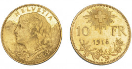 MONEDAS EXTRANJERAS. SUIZA. 10 francos. 1915. KM-36. EBC+.