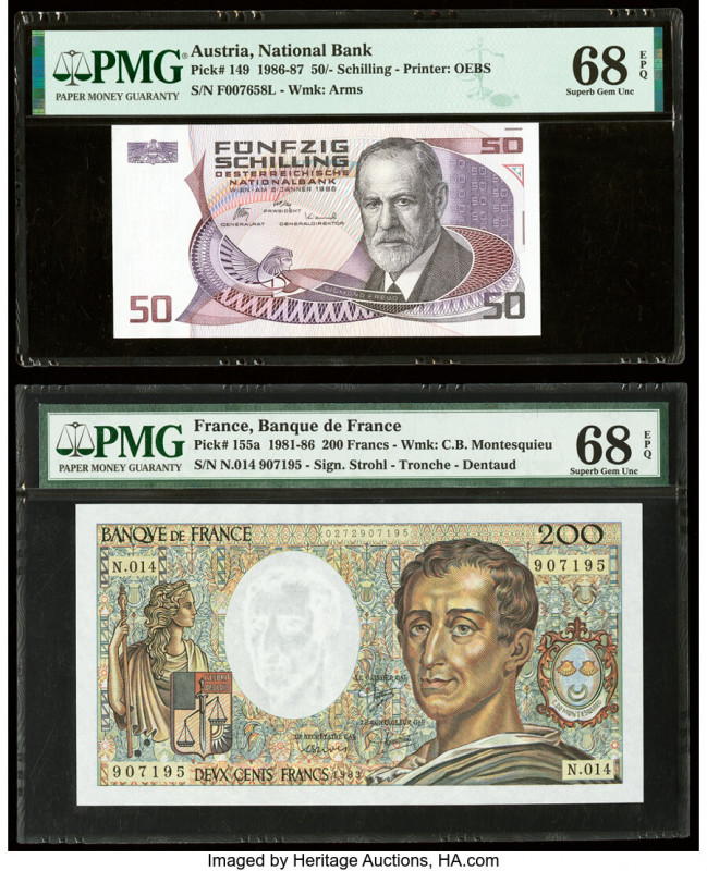 Austria Austrian National Bank 50 Schilling 2.1.1986 Pick 149 PMG Superb Gem Unc...