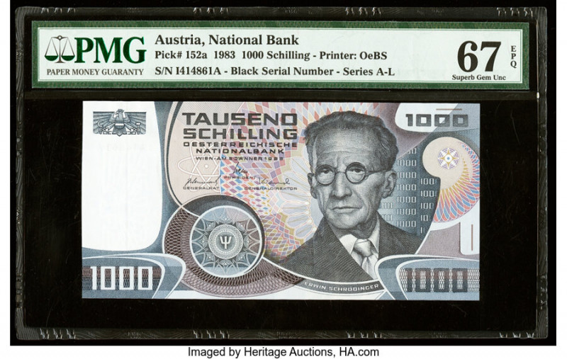 Austria Austrian National Bank 1000 Schilling 3.1.1983 Pick 152a PMG Superb Gem ...