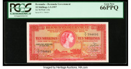 Bermuda Bermuda Government 10 Shillings 1.5.1957 Pick 19b PCGS Gem New 66PPQ. 

HID09801242017

© 2020 Heritage Auctions | All Rights Reserved