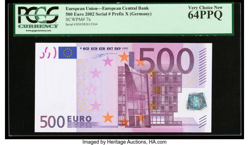 European Union Central Bank, Germany 500 Euro 2002 Pick 7x PCGS Very Choice New ...