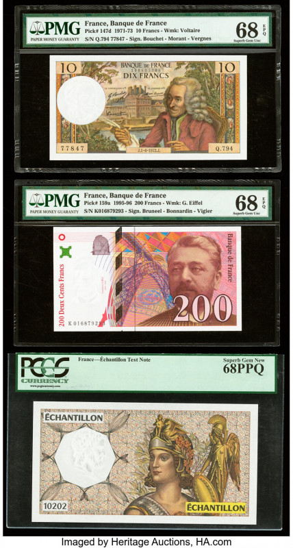 France Banque de France 10; 200 Francs 1.6.1972; 1996; ND Pick 147d; 159a; UNL T...