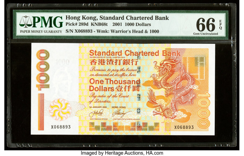 Hong Kong Standard Chartered Bank 1000 Dollars 1.1.2001 Pick 289d KNB68t PMG Gem...
