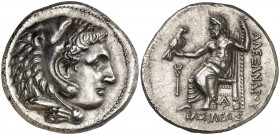 Imperio Macedonio. Alejandro III, Magno (336-323 a.C.). Arados. Tetradracma. (S. 6720 var) (MJP. 3332jo). 16,64 g. Bella. Rara así. EBC+.