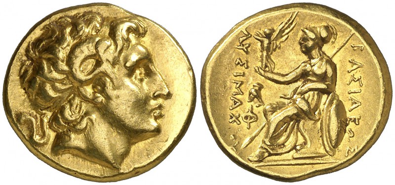Reino de Tracia. Lisímaco (323-281 a.C.). Estátera de oro. (S. 6813 var). 8,52 g...