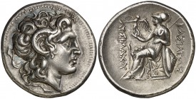 Reino de Tracia. Lisímaco (323-281 a.C.). Tetradracma. (S. 6815 var). 16,71 g. Bella. EBC/EBC-.