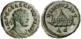 (294-296 d.C.). Alecto. Camulodunum. Quinario. (Spink 13874) (Co. 81) (RIC. 128). 2,31 g. Pátina verde. Muy escasa. MBC+.