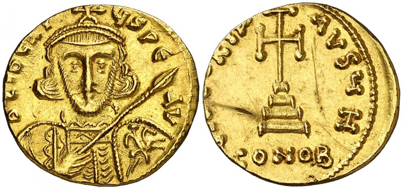 Tiberio III (698-705). Constantinopla. Sólido. (Ratto falta) (S. 1360). 4,51 g. ...