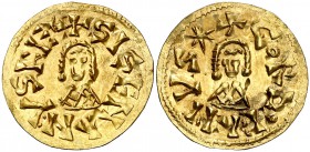Sisenando (631-636). Córdoba. Triente. (CNV. 344.7 var) (R.Pliego 454g var). 1,17 g. Escasa. EBC-.