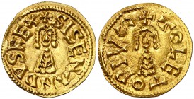 Sisenando (631-636). Toleto (Toledo). Triente. (CNV. 354) (R.Pliego 450b). 1,25 g. Escasa. EBC-.