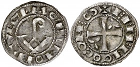 Comtat d'Urgell. Ermengol VIII (1184-1209). Agramunt. Diner. (Cru.V.S. 119) (Cru.C.G. 1935a). 0,81 g. Escasa. MBC.