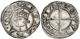 Alfons I (1162-1196). Provença. Ral coronat. (Cru.V.S. 170) (Cru.Occitània 96) (Cru.C.G. 2104). 0,90 g. Buen ejemplar. Escasa así. MBC+.