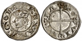Jaume I (1213-1276). Provença. Ral coronat. (Cru.V.S. 174) (Cru.C.G. 2124). 0,96 g. Concreciones en reverso. Atractiva. Rara así. EBC-.