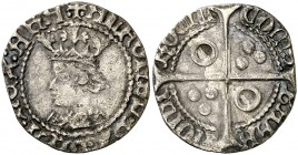 Alfons IV (1416-1458). Perpinyà. Croat. (Cru.V.S. 825.9) (Cru.C.G. 2868.1). 2,40 g. Escasa. MBC-.