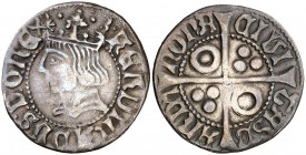 Ferran II (1479-1516). Barcelona. Croat. (Cru.V.S. 1139.1) (Cru.C.G. 3068). 2,93 g. Buen ejemplar. MBC.