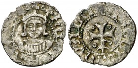 Ferran II (1479-1516). Aragón. Miaja. (Cru.V.S. falta) (Cru.C.G: 3210). 0,42 g. Muy rara. MBC.