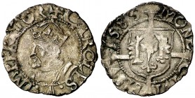 1585. Felipe II. Besançon. 1/2 carlos. (Vti. falta) (Poey d'Avant 5392 sim). 0,70 g. A nombre de Carlos I. Buen ejemplar. MBC+.