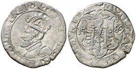 1589. Felipe II. Besançon. 2 carlos. (Vti. falta) (Poey d'Avant 5401 sim). 1,47 g. Escasa. MBC