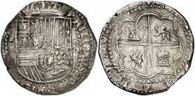 s/d. Felipe II. Potosí. B. 8 reales. (Cal. 158). 27,04 g. Rayitas. Buen ejemplar. MBC+.