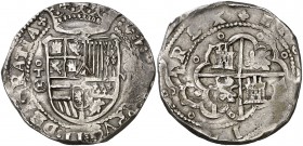 s/d. Felipe II. Toledo. 8 reales. (Cal. 260). 27,39 g. Atractiva. MBC+.