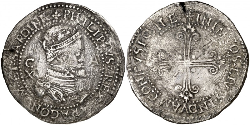 s/d. Felipe II. Cagliari. 10 reales. (Vti. 396) (Dav. 8366) (MIR. 40) (Cru.C.G. ...