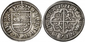 1621. Felipe III. Segovia. . 2 reales. (Cal. 369). 6,56 g. Buen ejemplar. EBC-.