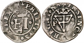 s/d. Felipe IV. Pamplona. 1 cuarto. (Cal. tipo 335) (R.Ros 4.5.24 var). 3,52 g. INSING... Rara. MBC.
