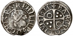 1633. Felipe IV. Barcelona. 1/2 croat. (Cal. 1134). 1,33 g. Escasa. MBC-.
