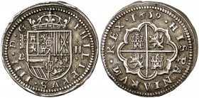 1659/29. Felipe IV. Segovia. . 2 reales. (Cal. 942). 7,07 g. Golpecitos. Buen ejemplar. MBC+.