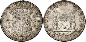 1736. Felipe V. México. MF. 8 relaes. (Cal. 780). 26,65 g. Columnario. MBC/MBC-.