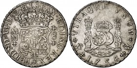 1756. Fernando VI. México. MM. 8 reales. (Cal. 340). 26,80 g. Columnario. MBC+.
