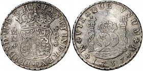 1757. Fernando VI. México. MM. 8 reales. (Cal. 342). 26,69 g. Columnario. Rayitas. MBC.