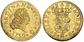 1752. Fernando VI. Madrid. JB. 1/2 escudo. (Cal. 249). 1,75 g. Buen ejemplar. MBC+.