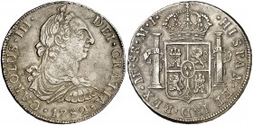 1782. Carlos III. Lima. MI. 8 reales. (Cal. 864). 26,99 g. MBC/MBC+.