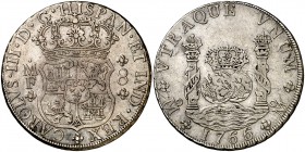 1766/5. Carlos III. México. MF. 8 reales. (Cal. 903). 26,88 g. Columnario. Buen ejemplar. MBC+.