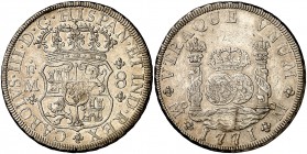 1771. Carlos III. México. FM. 8 reales. (Cal. 914). 26,92 g. Columnario. MBC.